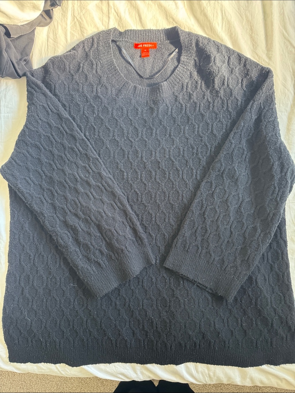 Joe Fresh Textured Crewneck Sweater Gray Size 1X